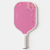 Raquette De Pickleball Aquarelle nom floral rose (Verso)