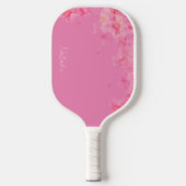 Raquette De Pickleball Aquarelle nom floral rose (Recto)
