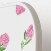 Raquette De Pickleball Aquarelle rose Hydrangée Monogramme (Détail gauche)