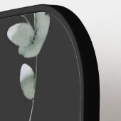 Raquette De Pickleball Aquarelle rose noire noire Nom floral (Détail gauche)