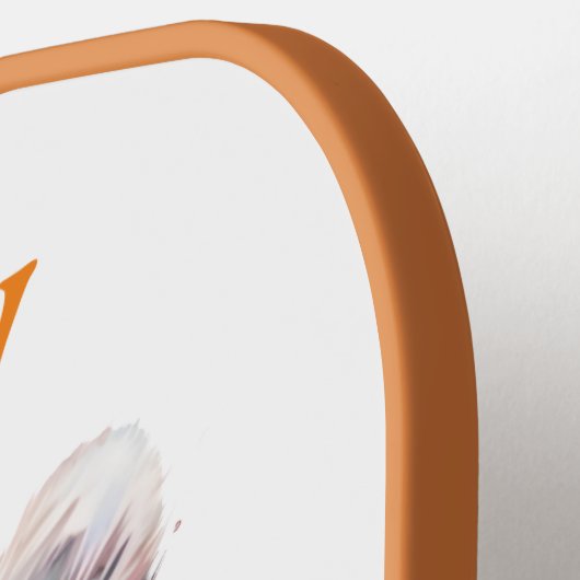 Raquette De Pickleball Aquarelle Tête d'ours Monogramme moderne (Détail gauche)