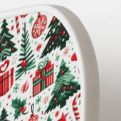 Raquette De Pickleball Arbre de Noël, cadeaux, sucre de canne (Détail gauche)