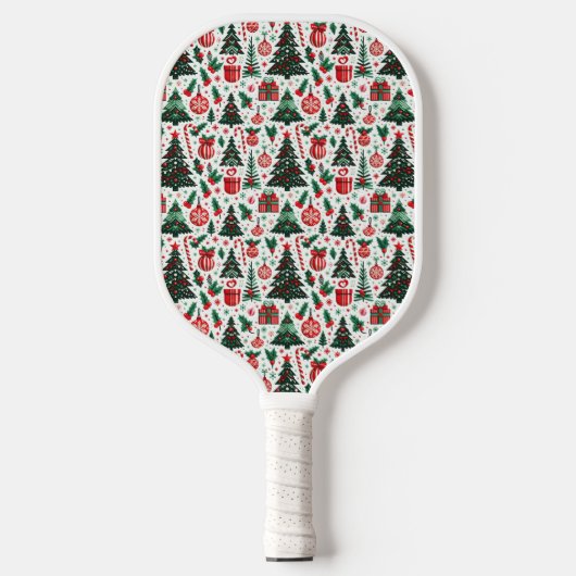 Raquette De Pickleball Arbre de Noël, cadeaux, sucre de canne (Recto)