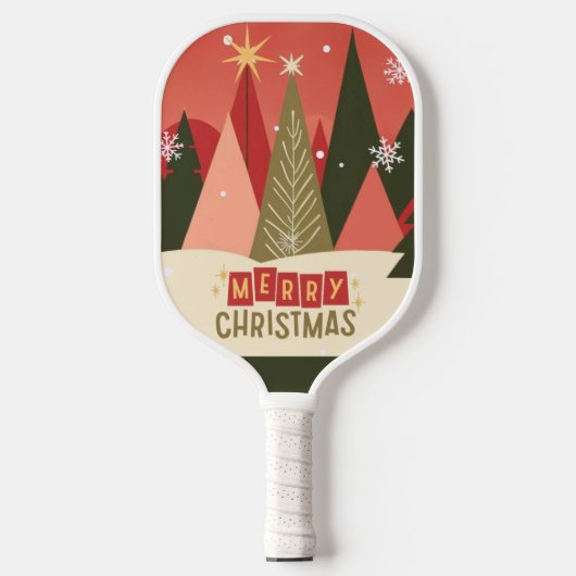 Raquette De Pickleball Arbre de Noël rétro/Vintage (Recto)