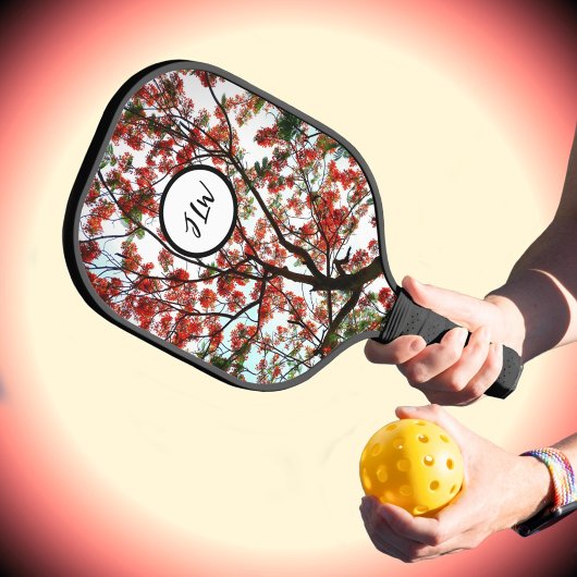 Raquette De Pickleball Arbre flamboyant Royal Poinciana avec initiales