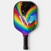 Raquette De Pickleball Arc en ciel et étoiles d'or (Recto)