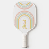Raquette De Pickleball Arc-en-ciel moderne avec nom personnalisé (Recto)