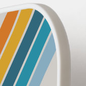 Raquette De Pickleball Arc-en-ciel rétro avec nom (Détail gauche)