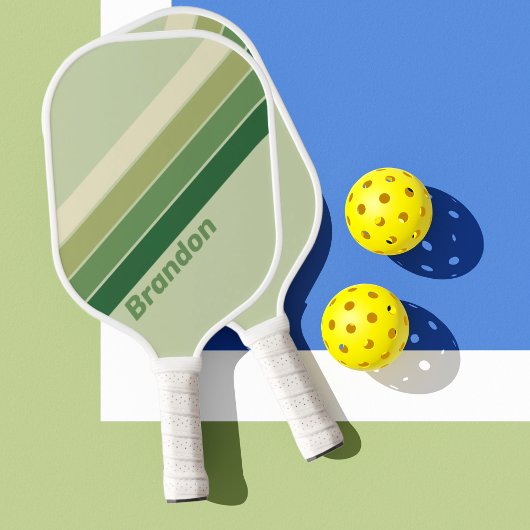 Raquette De Pickleball Arc-en-ciel rétro Moss avec nom