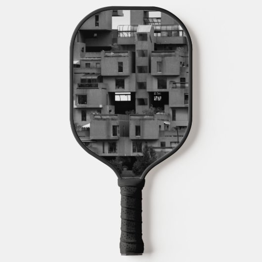 Raquette De Pickleball Architectural noir et blanc (Recto)