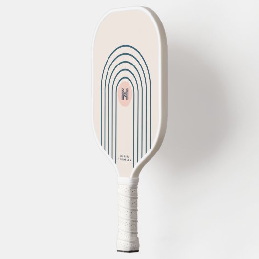 Raquette De Pickleball Arcs de lignes géométriques Abstraites Pastel (Gauche)