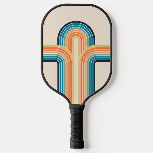 Raquette De Pickleball Arcs triples et colorés (Recto)