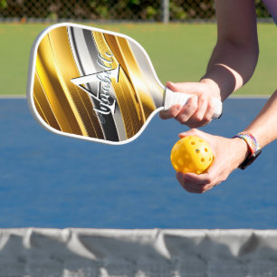 Raquette De Pickleball Argent et bronze Abstraits modernes en or