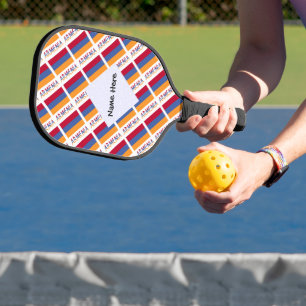 Raquette De Pickleball Arménie et drapeau arménien carrelés avec votre no
