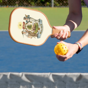 Raquette De Pickleball Armoiries de l'État du Maine (années 1870 vintages