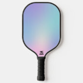 Raquette De Pickleball Arrière - plan sombre rose et bleu (Verso)