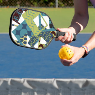 Raquette De Pickleball Arrondi Rectangles modernes du milieu du siècle