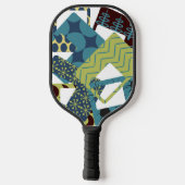Raquette De Pickleball Arrondi Rectangles modernes du milieu du siècle (Verso)