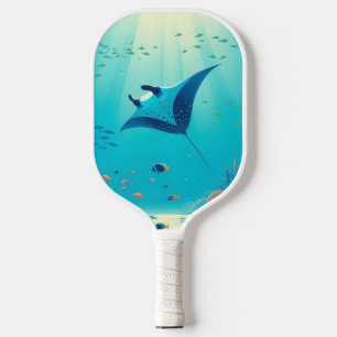 Raquette De Pickleball Art côtier classique, raie manta