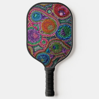 Raquette De Pickleball Art de perles de Mardi Gras arc-en-ciel