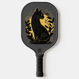 Raquette De Pickleball Art élégant de chat noir