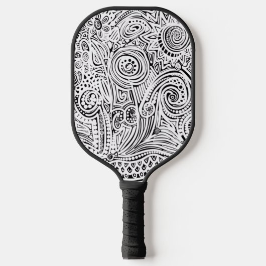 Raquette De Pickleball Art Gratte Noir Et Blanc (Recto)