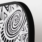 Raquette De Pickleball Art Gratte Noir Et Blanc (Détail gauche)