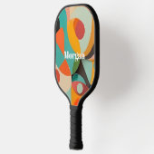 Raquette De Pickleball Art moderne du milieu du siècle, nom ou monogramme (Gauche)