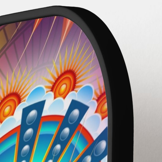 Raquette De Pickleball Art psychédélique rétro (Détail gauche)