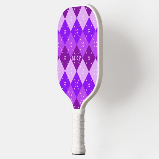 Raquette De Pickleball Arygle pourpre avec pointillage blanc (Gauche)