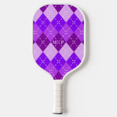 Raquette De Pickleball Arygle pourpre avec pointillage blanc (Verso)