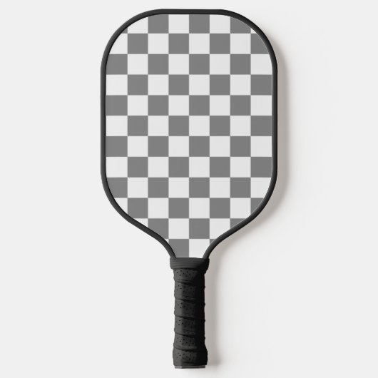 Raquette De Pickleball Ash Grey White Checkered Check Pattern (Recto)