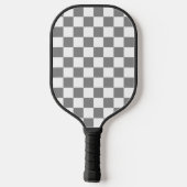 Raquette De Pickleball Ash Grey White Checkered Check Pattern (Verso)