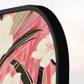 Raquette De Pickleball Asian Floral Pink Peach White Chinoiserie Monogram