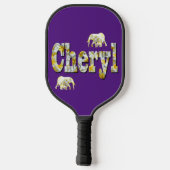 Raquette de Pickleball au Nom de Cheryl avec Éléph (Verso)