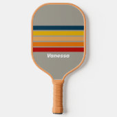 Raquette De Pickleball Aurora Arcade à travers rayures avec nom (Verso)
