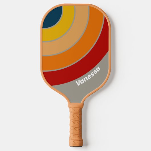 Raquette De Pickleball Aurora Arcade Cercle Rayure avec Nom (Recto)