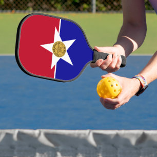 Raquette de Pickleball avec le drapeau de Dallas,