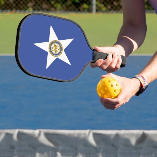 Raquette de Pickleball avec le drapeau de Houston, (Insitu)