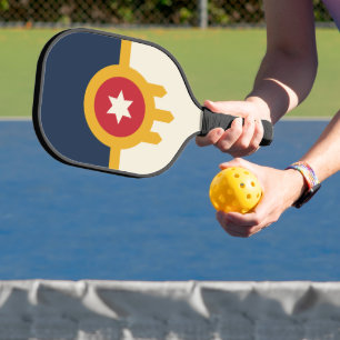 Raquette de Pickleball avec le drapeau de la ville