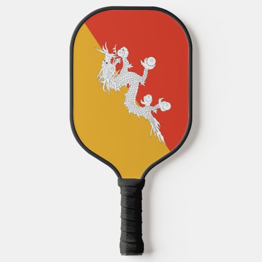 Raquette de Pickleball avec le drapeau du Bhoutan (Recto)
