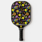 Raquette De Pickleball Avec les années 90 initiales, Super, rétro, noir (Recto)