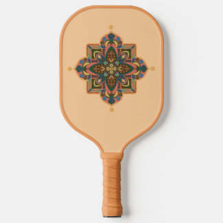 Raquette de pickleball avec mandala géométrique pê