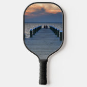 Raquette de pickleball avec thème de coucher de so (Verso)