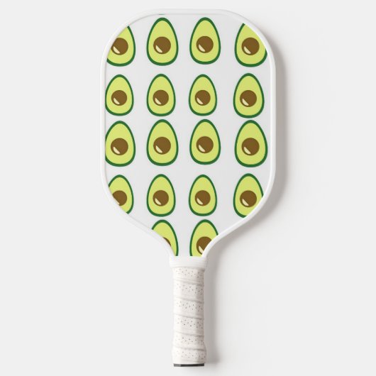Raquette De Pickleball Avocat vert tranché sur blanc (Recto)
