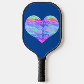 Raquette De Pickleball Awesome Chrome Metallic Neon Rainbow Heart (Verso)