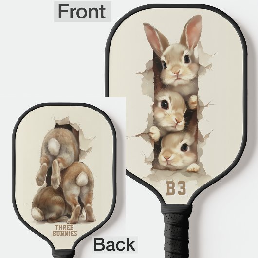 Raquette De Pickleball B3 Three Bunnies 3D Illusion