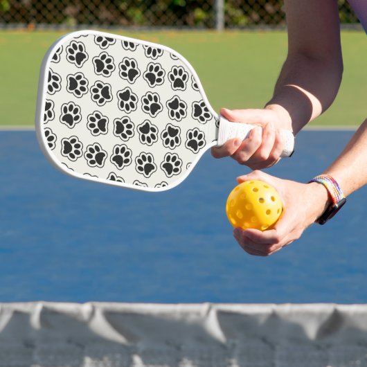 Raquette De Pickleball Balles noires, Paws de chien, Paws de chat, Plan (Insitu)