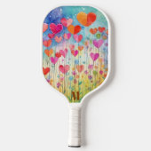 Raquette De Pickleball Ballons Coeur d'aquarelle mignonne Monogramme mode (Verso)