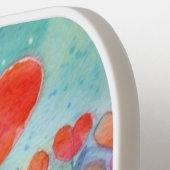 Raquette De Pickleball Ballons Coeur d'aquarelle mignonne Monogramme mode (Détail gauche)